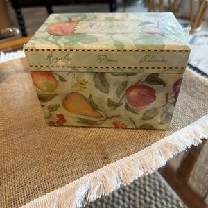 New And Sealed Martin Design 2002 Recipe Box Apples Pears And Cherries